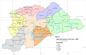 mapa da Região Metropolitana de São Paulo